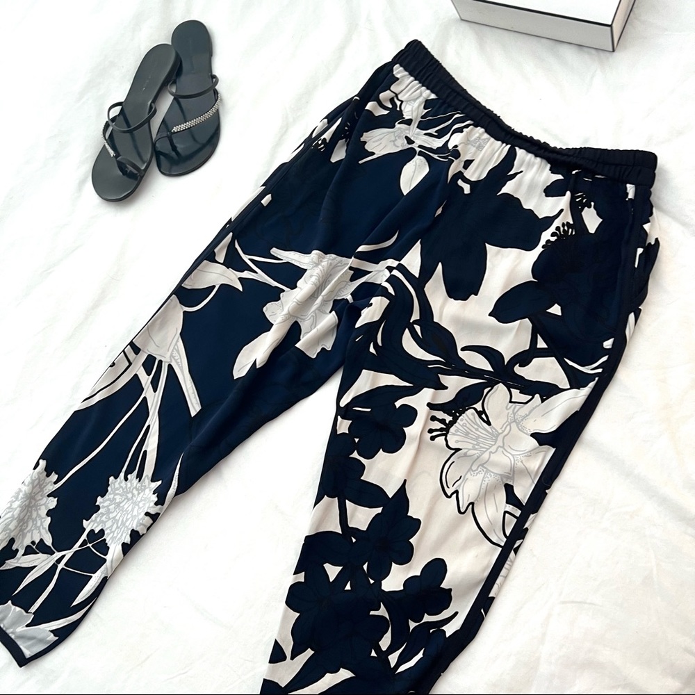 {escada} floral cropped trousers